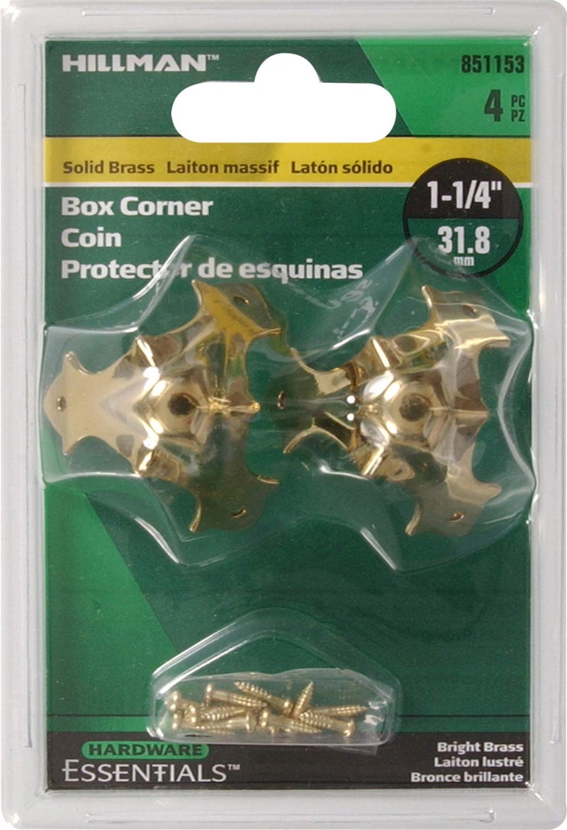 Hardware Essentials Group 851153 1-1/4-Inch Solid Brass Decorative Corner, Bright Brass Finish - Image 2